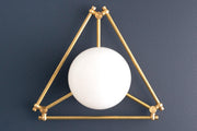 Glorica Glass Geometric Brass Pendant Light - Hand-Blown Globe Design
